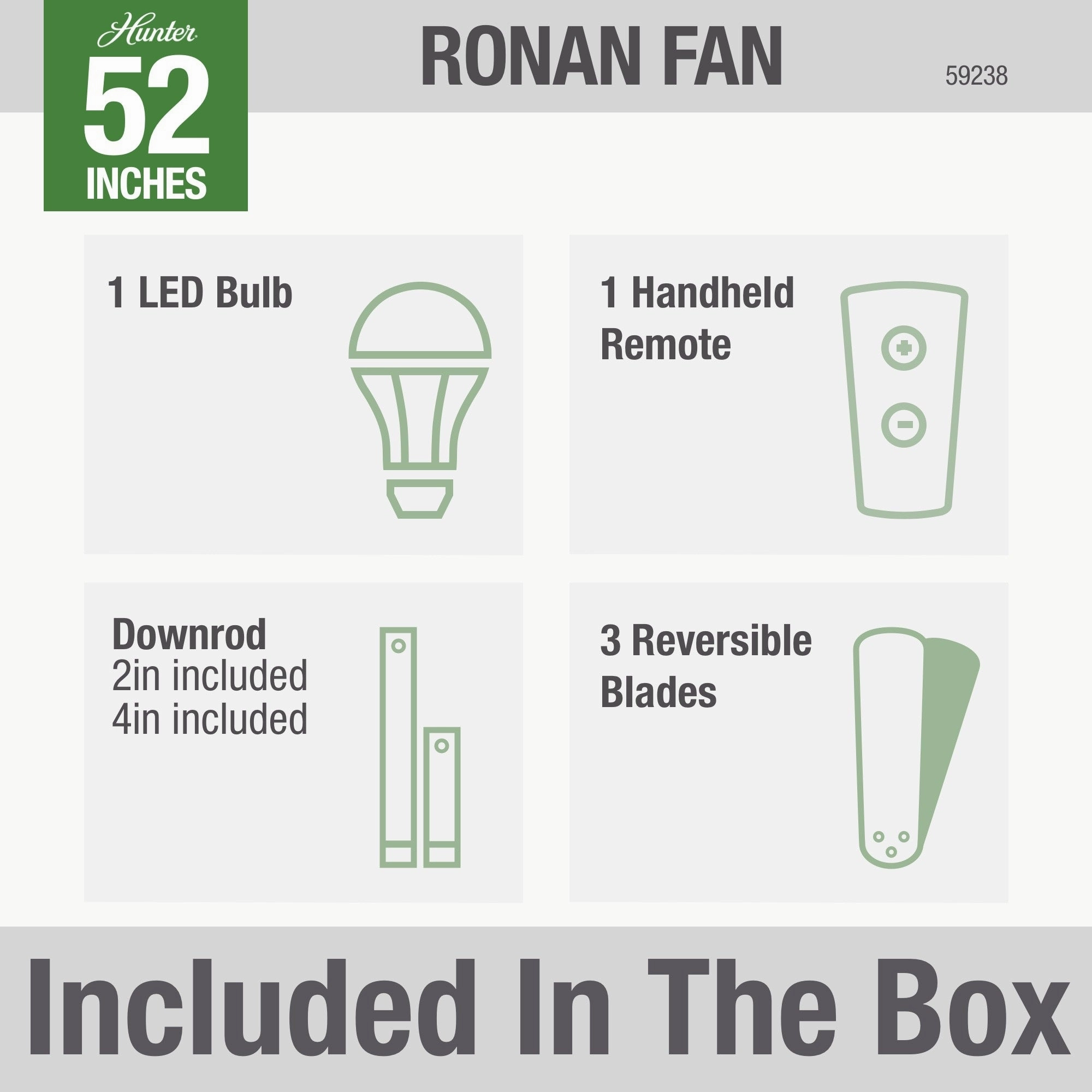 Ronan 52"Ceiling Fan Fresh White