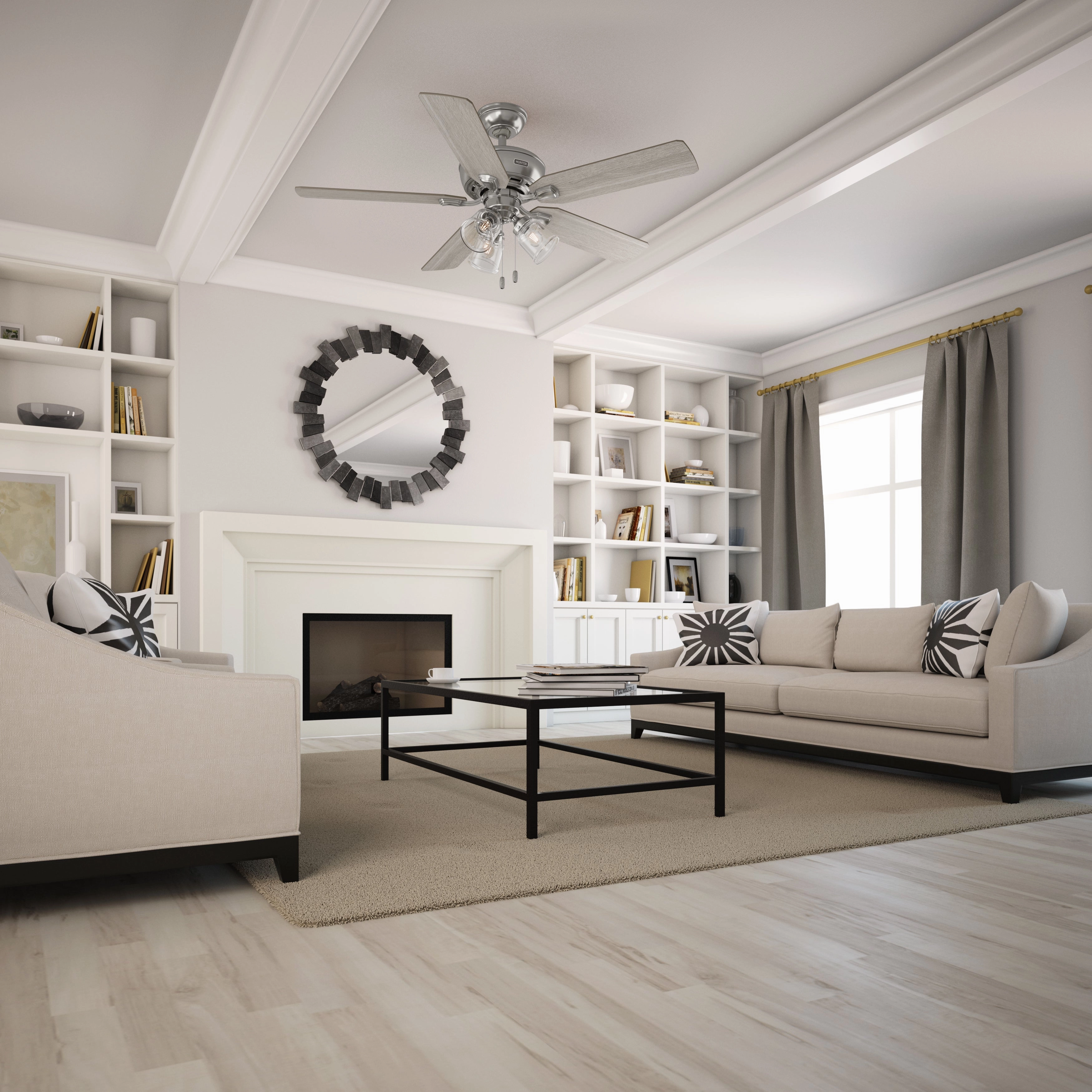 Rosner 52"Ceiling Fan Brushed Nickel