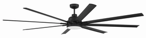 Rush 84 84"Ceiling Fan Flat Black large electric fans for spacious rooms