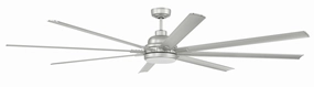 Rush 84 84"Ceiling Fan Painted Nickel large electric fans for spacious rooms