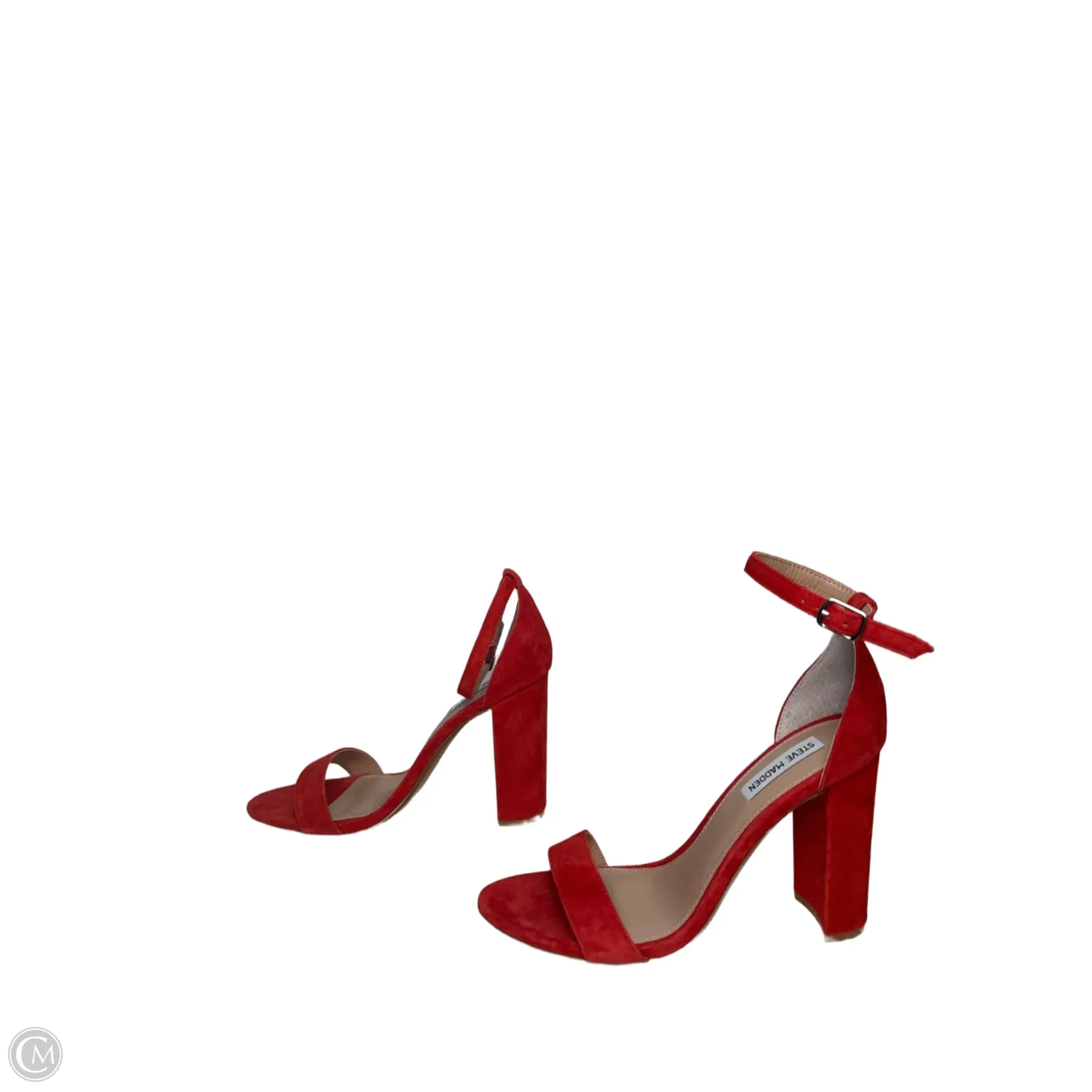 Sandals Heels Block By Steve Madden In Red, Size: 8.5