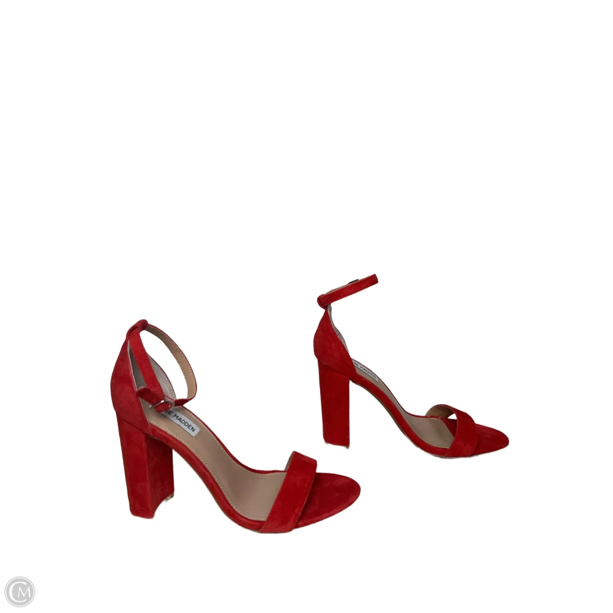 Sandals Heels Block By Steve Madden In Red, Size: 8.5