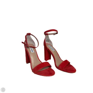 Sandals Heels Block By Steve Madden In Red, Size: 8.5