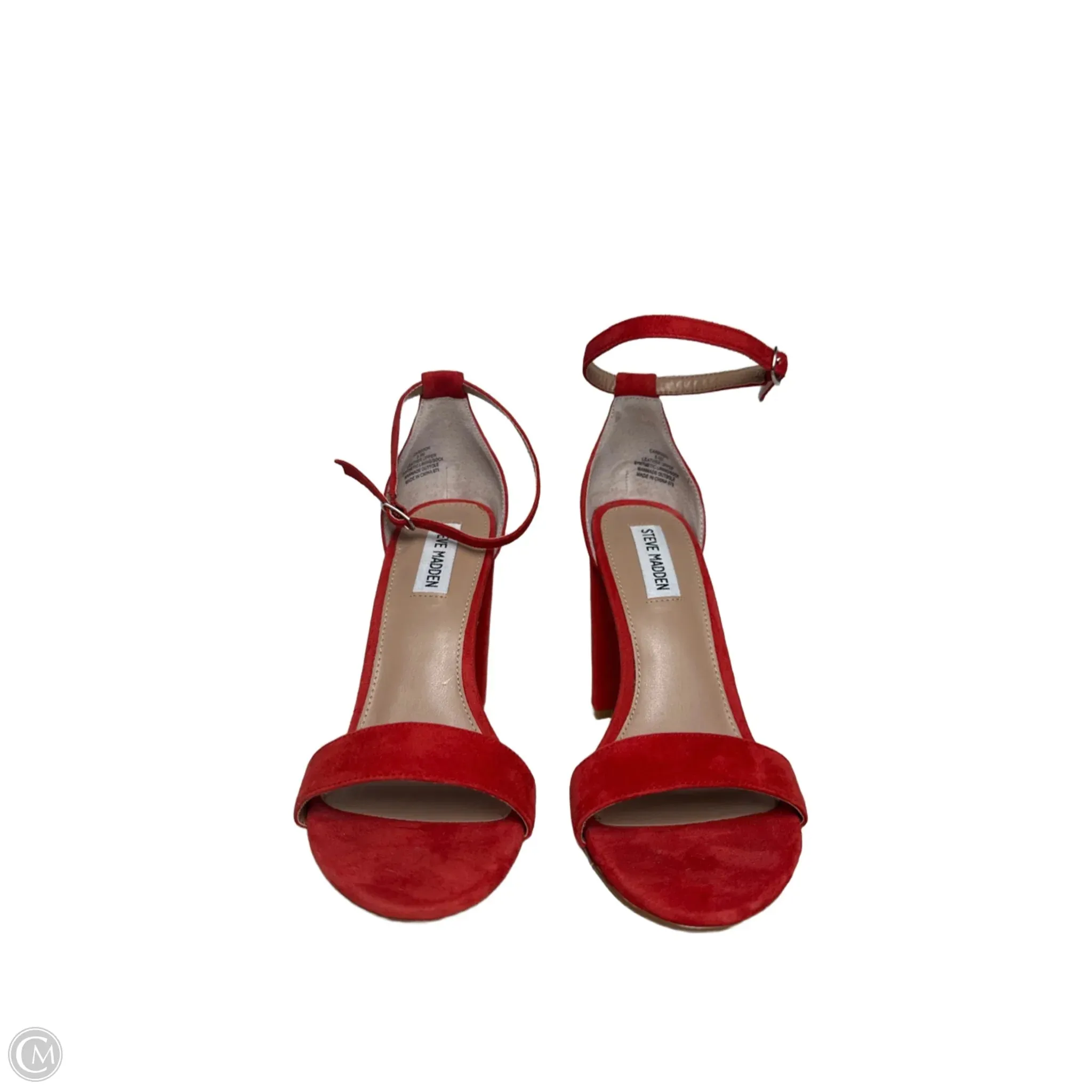 Sandals Heels Block By Steve Madden In Red, Size: 8.5
