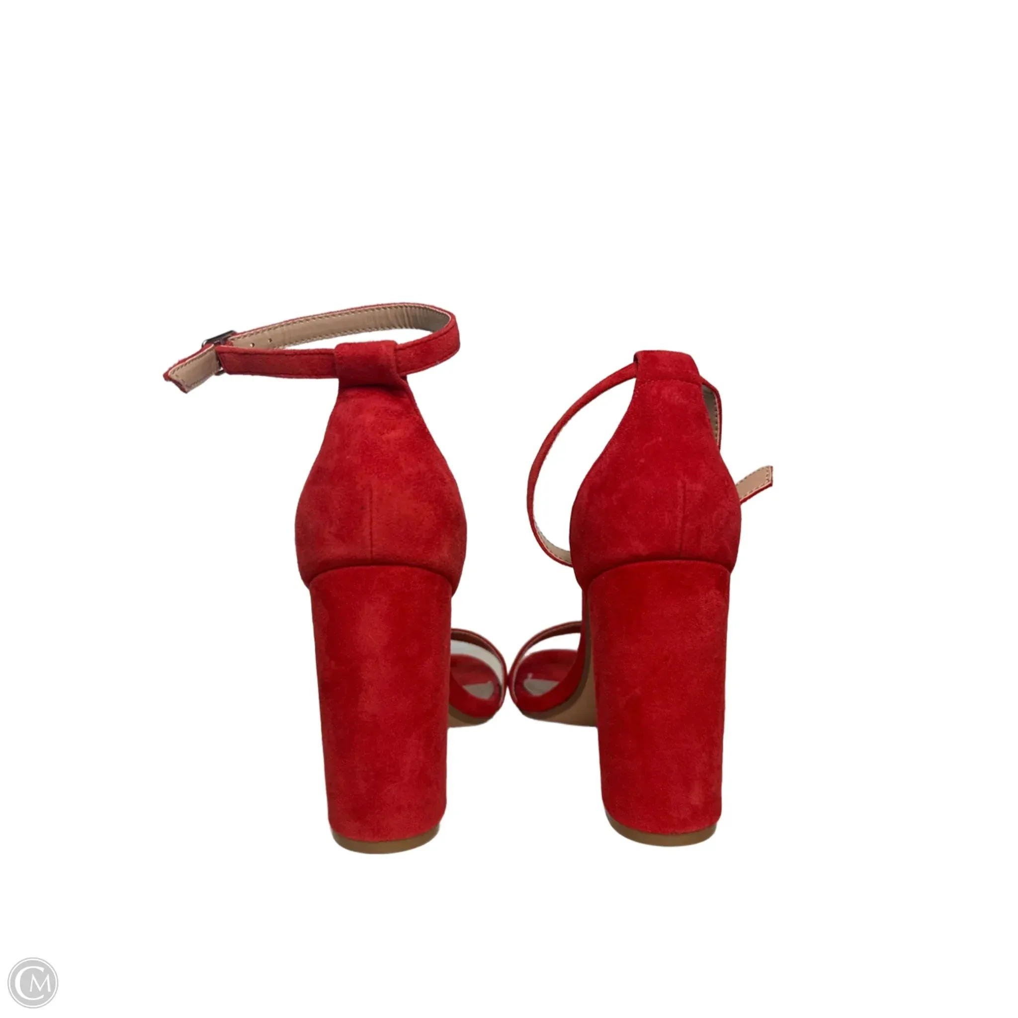 Sandals Heels Block By Steve Madden In Red, Size: 8.5