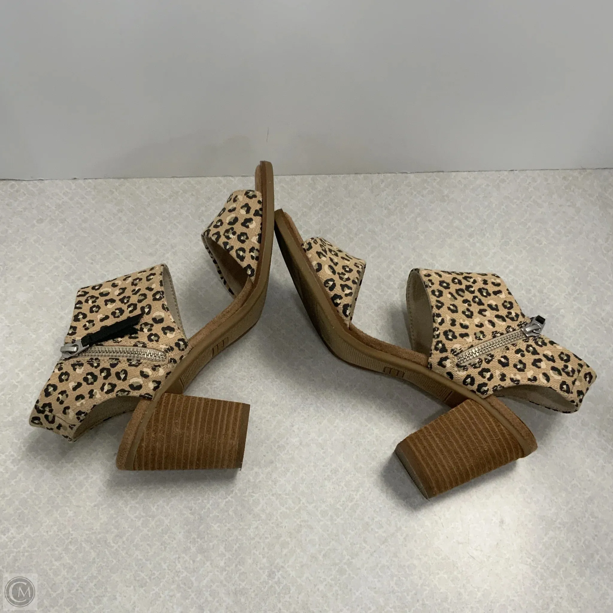 Sandals Heels Block By Toms In Animal Print, Size: 6