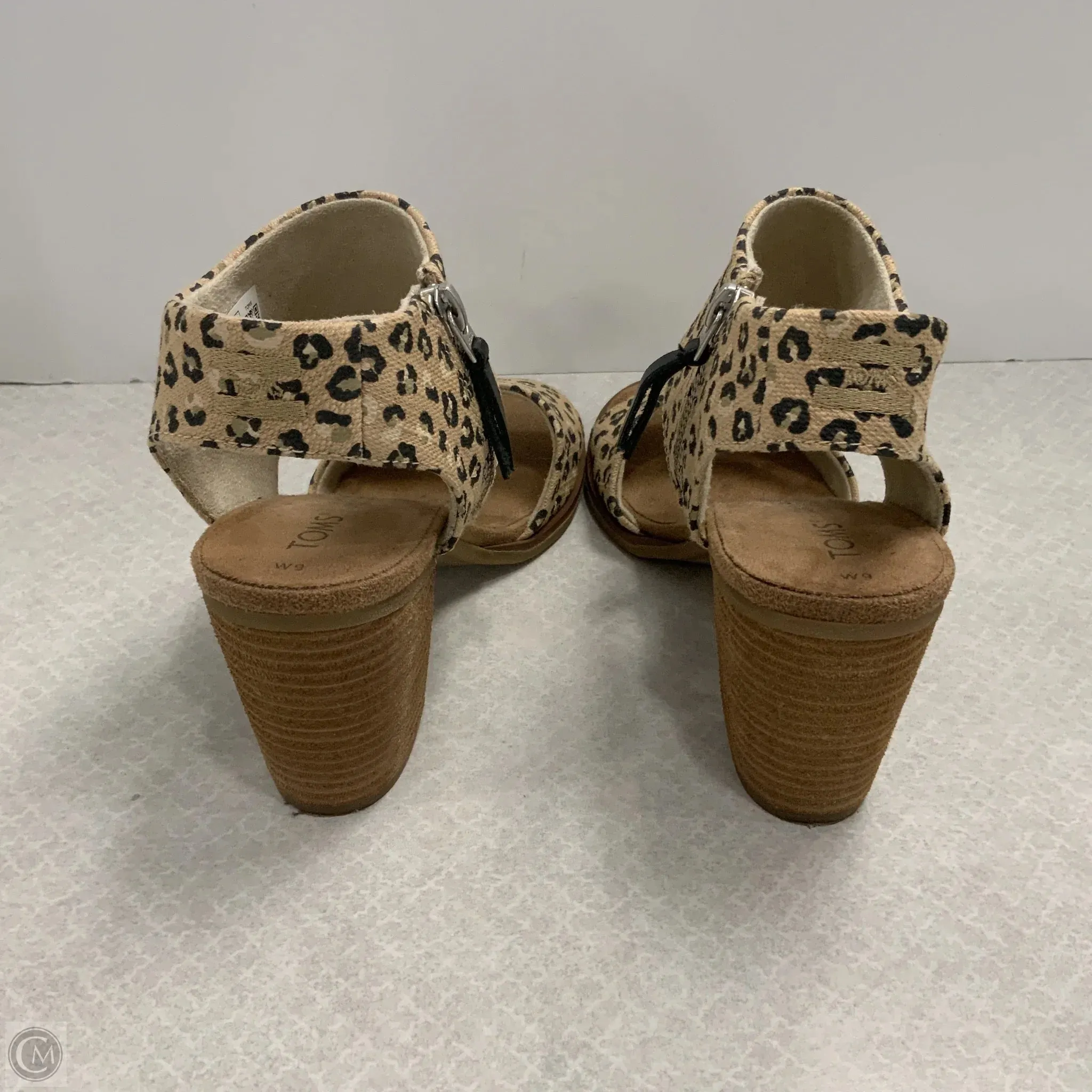 Sandals Heels Block By Toms In Animal Print, Size: 6