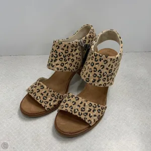 Sandals Heels Block By Toms In Animal Print, Size: 6