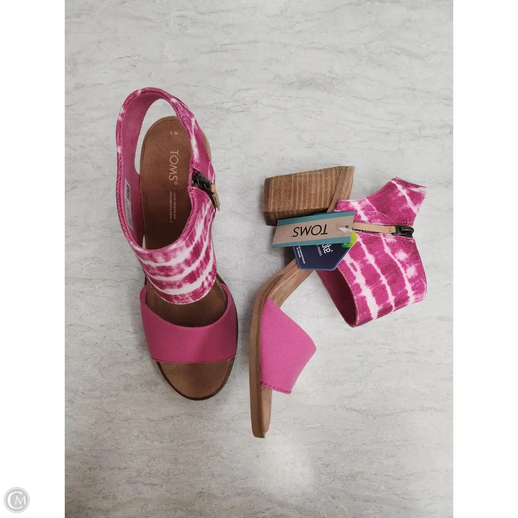 Sandals Heels Block By Toms In Pink, Size: 9