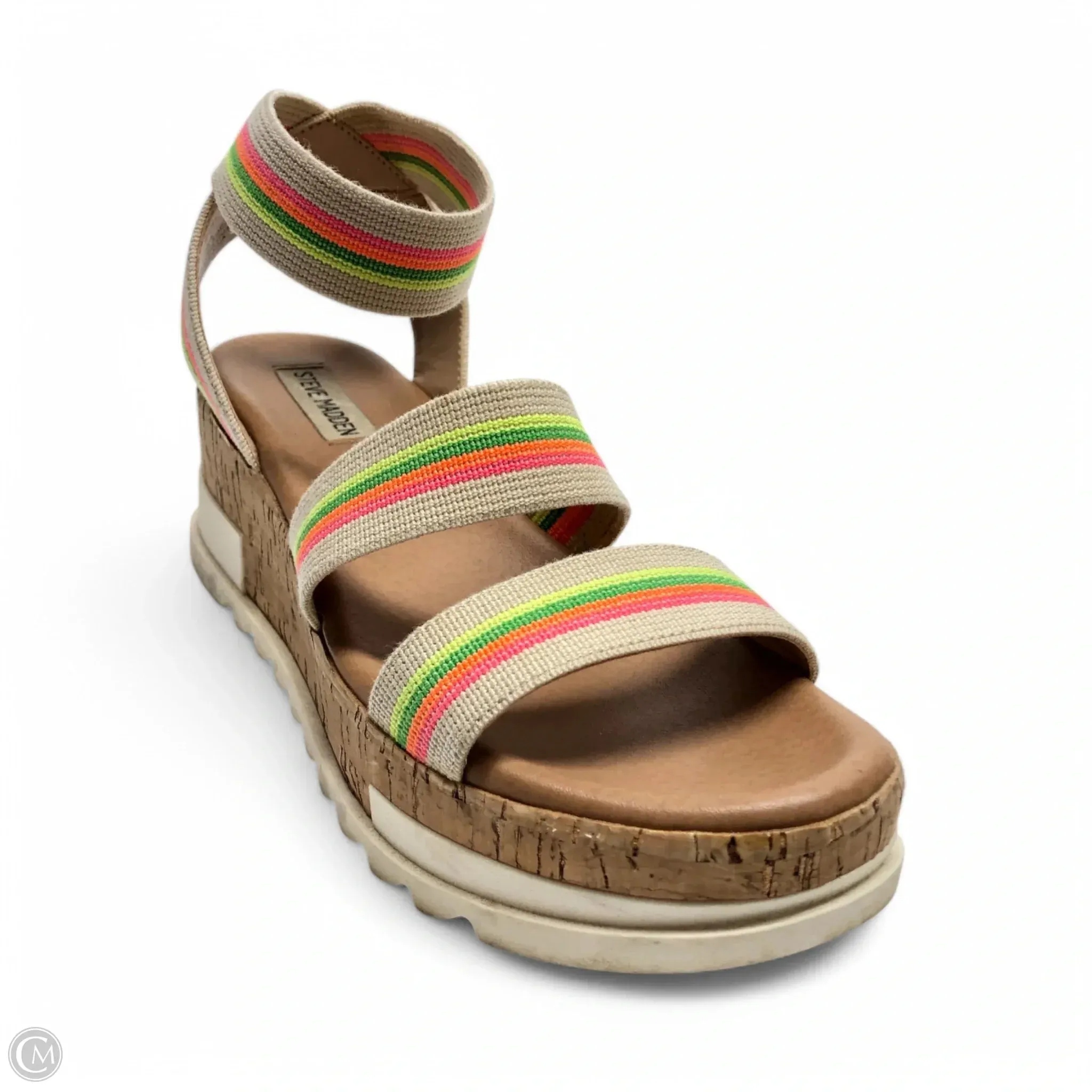 Sandals Heels Platform By Steve Madden In Multi-colored, Size: 8.5