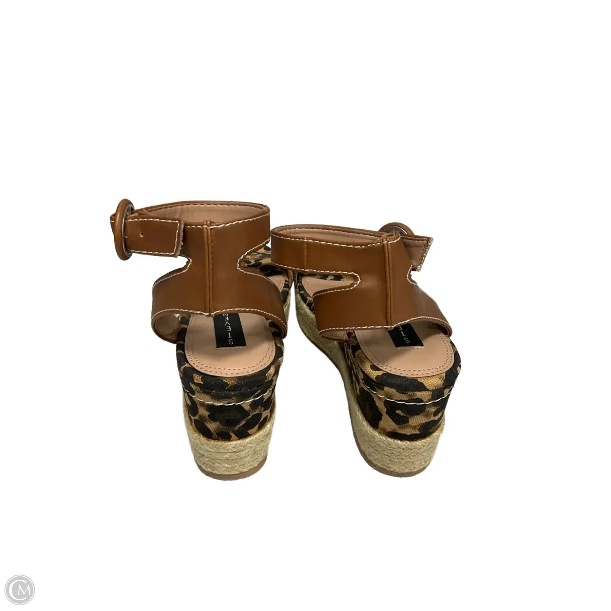 Sandals Heels Wedge By Steve Madden In Animal Print, Size: 8.5