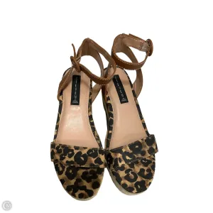 Sandals Heels Wedge By Steve Madden In Animal Print, Size: 8.5