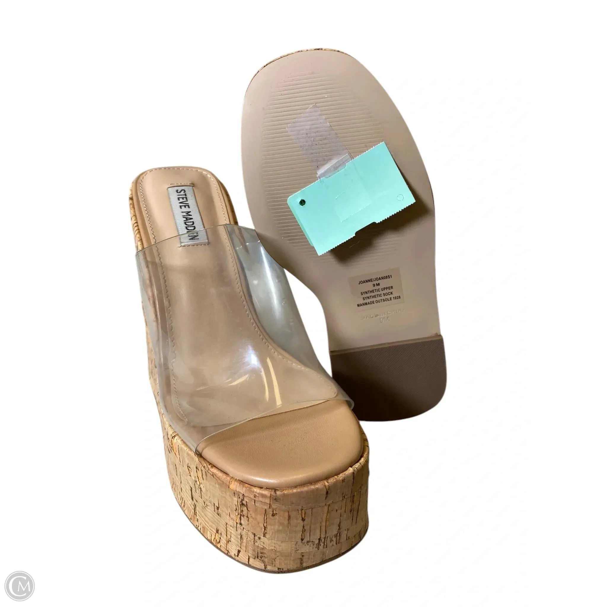 Sandals Heels Wedge By Steve Madden In Clear, Size: 9