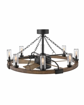 Sawyer 36" with 28" LED Fandelier Matte Black best small fans for home and travel