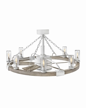 Sawyer 36" with 28" LED Fandelier Matte White adjustable fans for targeted cooling