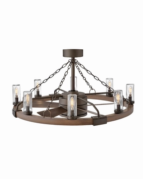 Sawyer 36" with 28" LED Fandelier Metallic Matte Bronze adjustable fans for targeted cooling