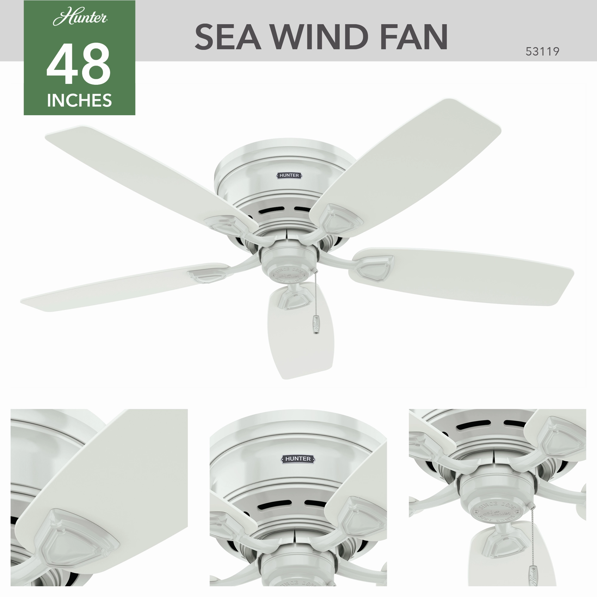 Sea Wind 48"Ceiling Fan White