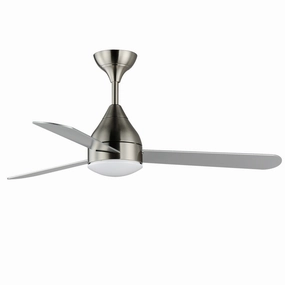 Serene 52"Ceiling Fan Satin Nickel quiet medium fans for living room use
