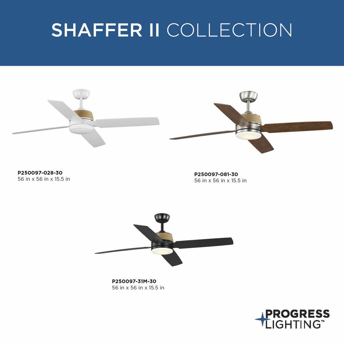 Shaffer Ii 56"Ceiling Fan Satin White
