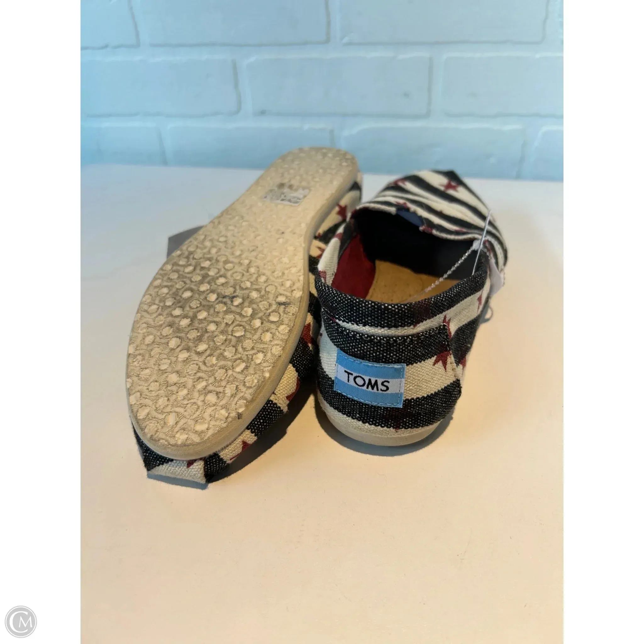 Shoes Flats By Toms In Black & Cream, Size: 8 toms