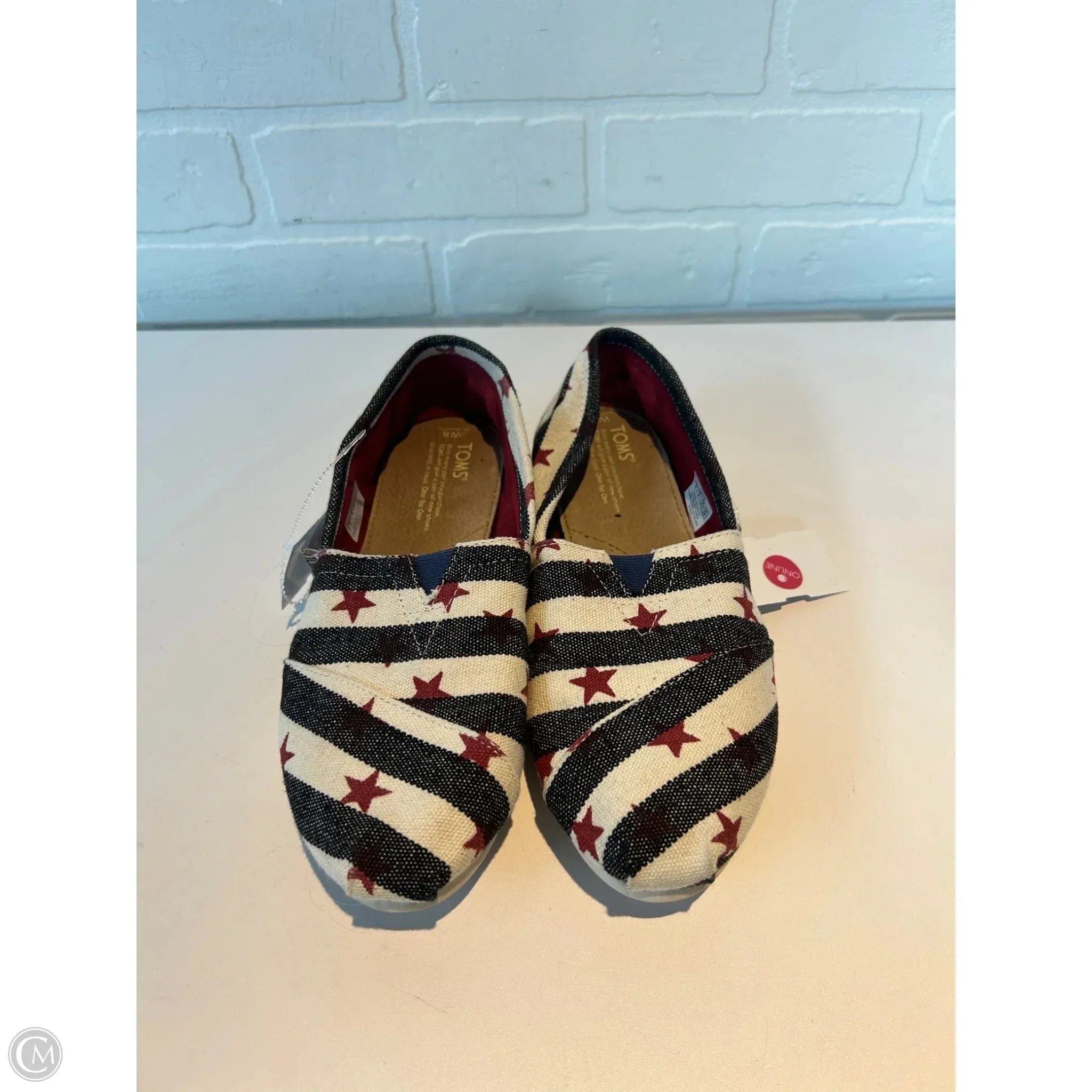 Shoes Flats By Toms In Black & Cream, Size: 8 toms
