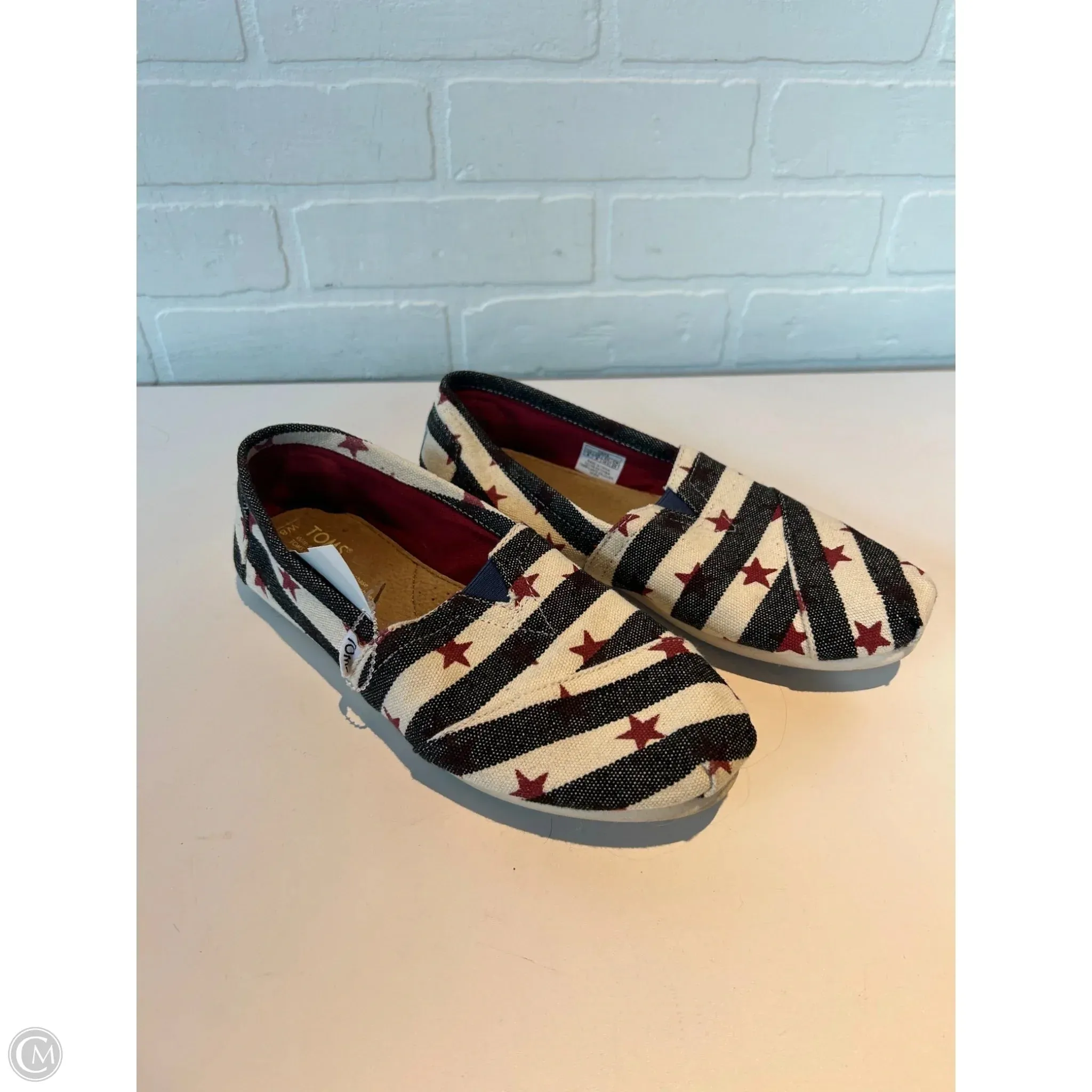 Shoes Flats By Toms In Black & Cream, Size: 8 toms