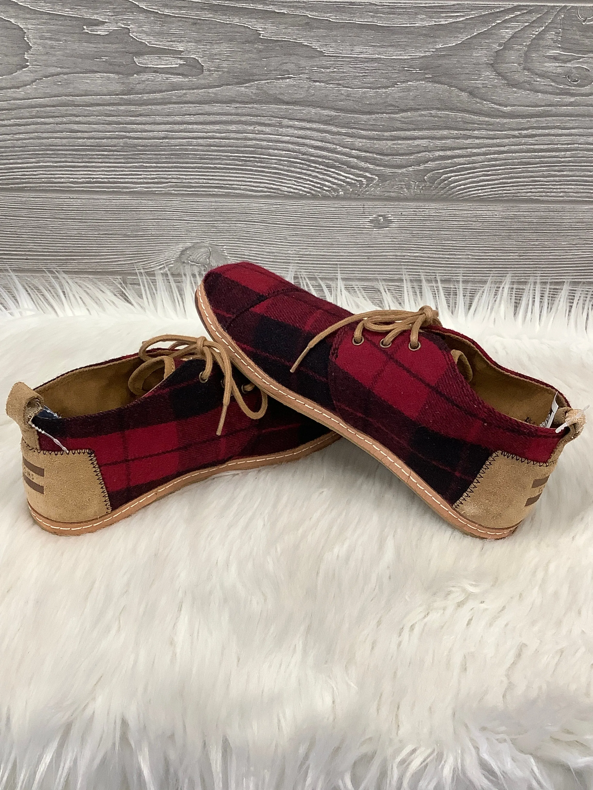 Shoes Flats By Toms In Plaid Pattern, Size: 9 toms