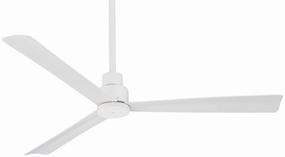 Simple 52"Ceiling Fan Flat White weatherproof fans for outdoor environments