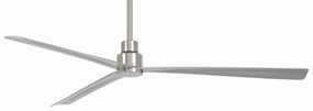 Simple 65" 65" Ceiling Fan Brushed Nickel Wet outdoor exterior fans for patio cooling