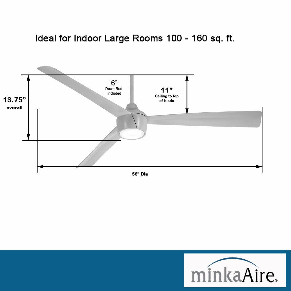 Skinnie 56"Ceiling Fan Grey
