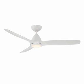 Skylark 54"Ceiling Fan Matte White outdoor exterior fans for patio cooling