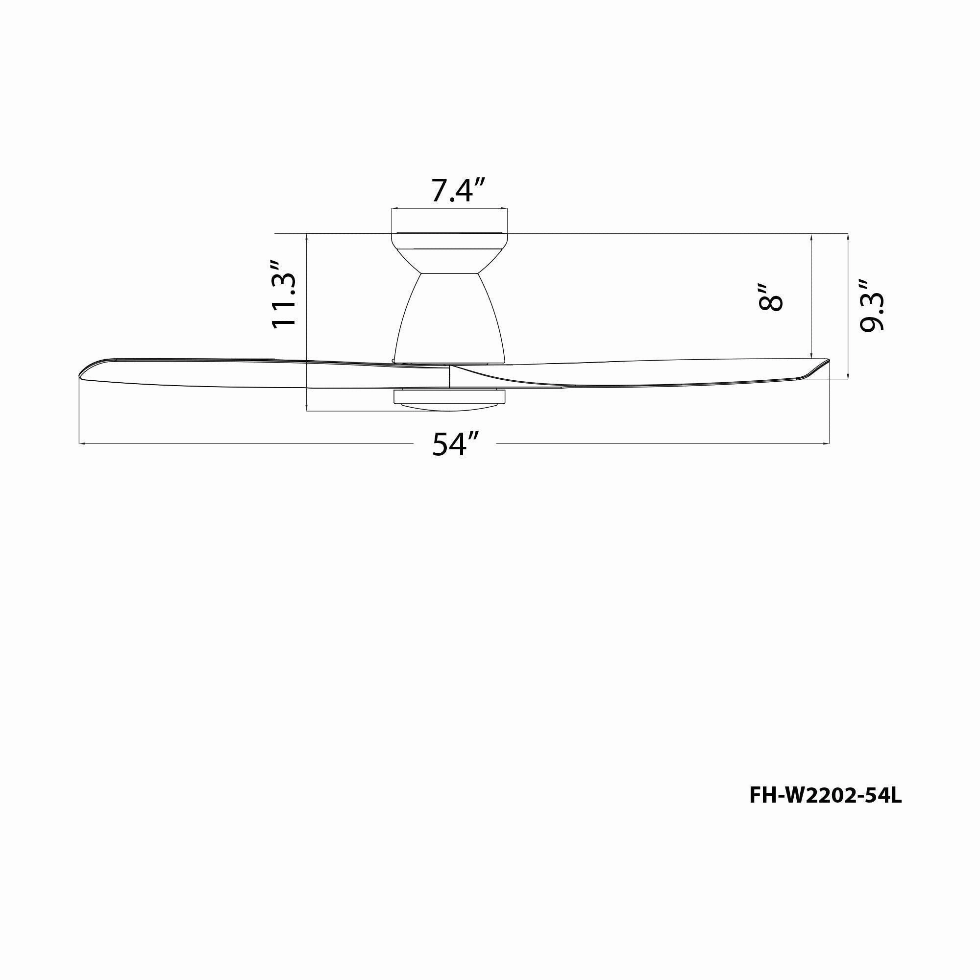 Skylark Indoor/Outdoor 3-Blade 54" LED Smart Flush Mount Ceiling Fan