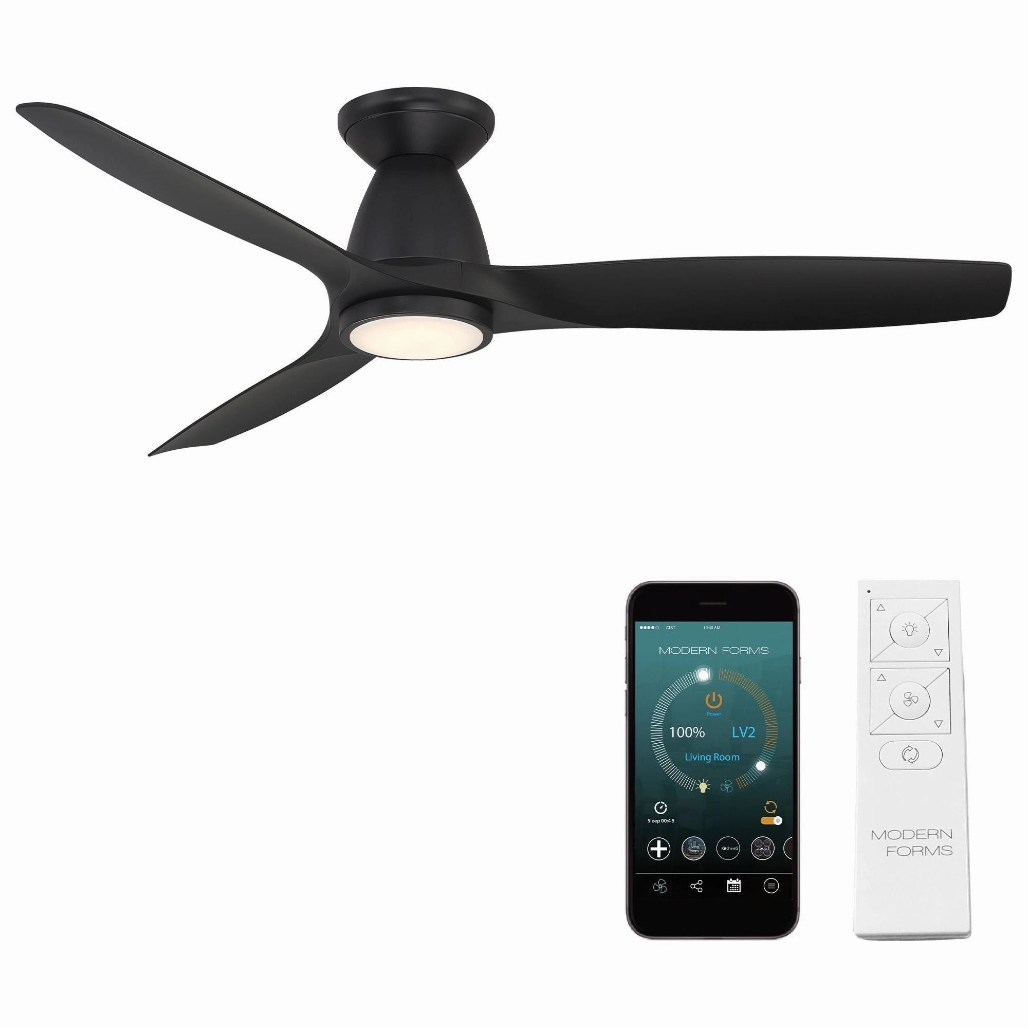 Skylark Indoor/Outdoor 3-Blade 54" LED Smart Flush Mount Ceiling Fan