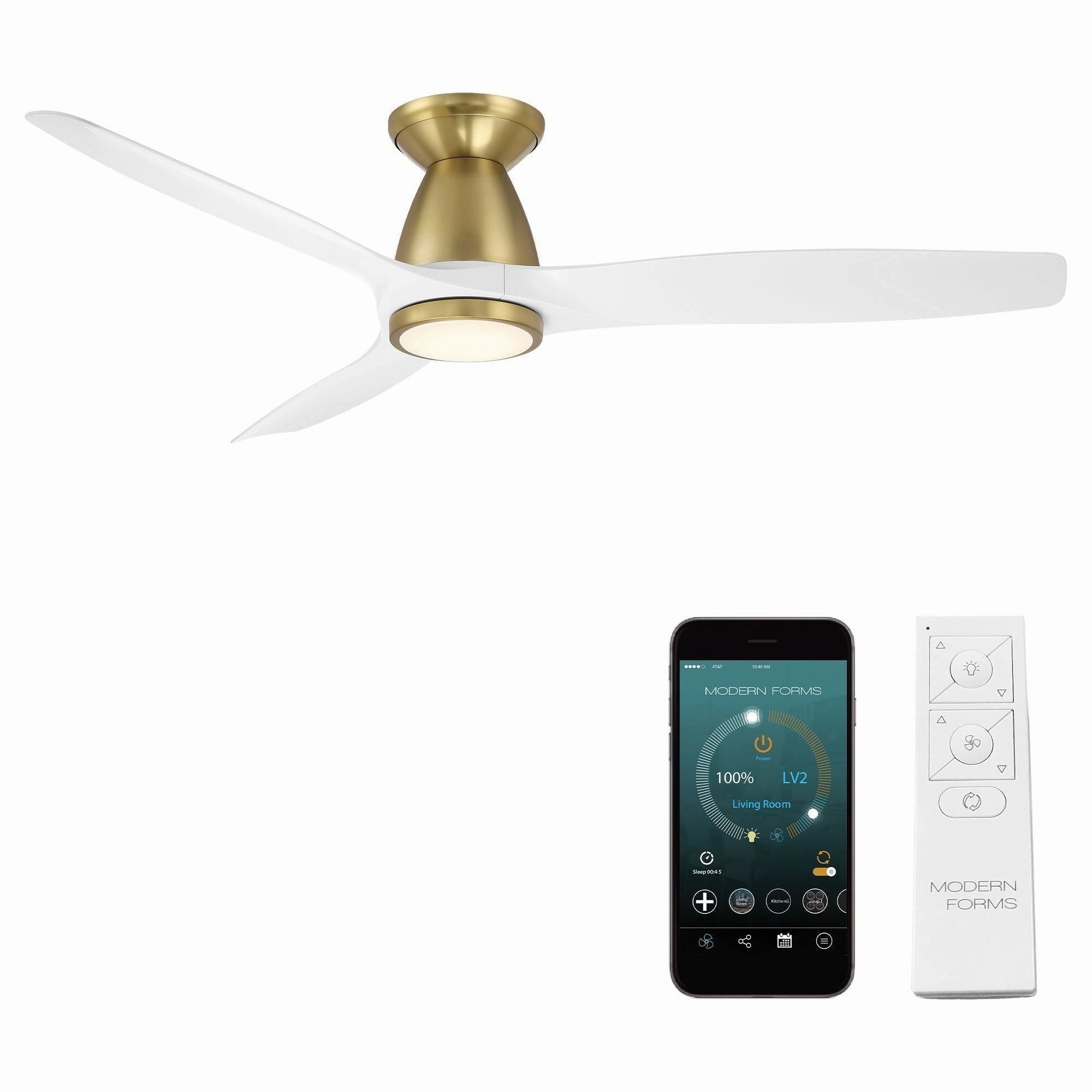 Skylark Indoor/Outdoor 3-Blade 54" LED Smart Flush Mount Ceiling Fan