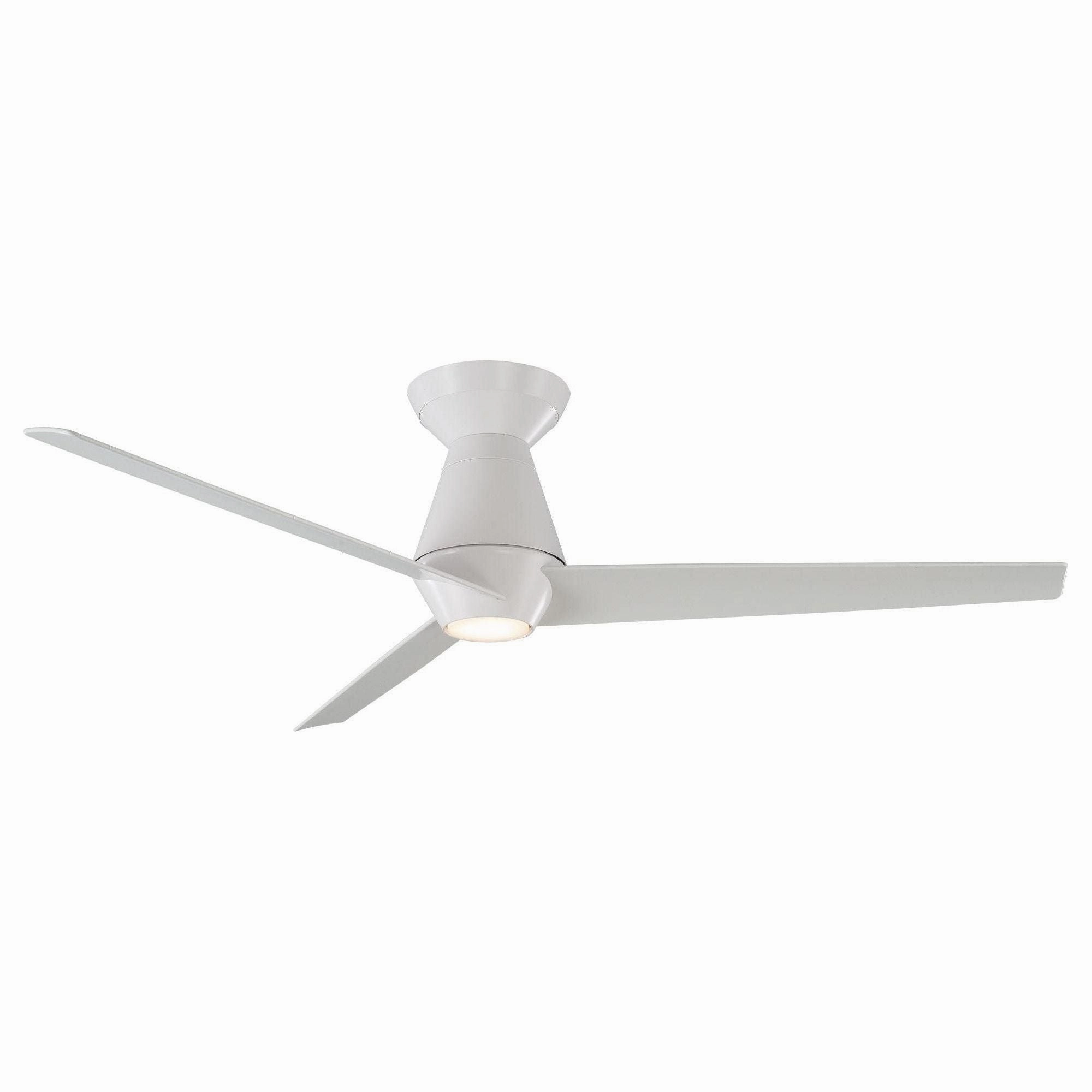 Slim Indoor/Outdoor 3-Blade 52" Smart Flush Mount Ceiling Fan with LED Light Kit and Remote Control