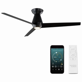 Slim Indoor/Outdoor 3-Blade 52" Smart Flush Mount Ceiling Fan with LED Light Kit and Remote Control efficient ceiling fans for home cooling