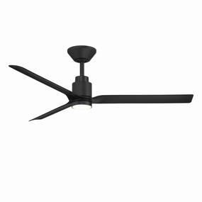 Smooth 52"Ceiling Fan Matte Black outdoor exterior fans for patio cooling