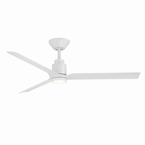 Smooth 52"Ceiling Fan Matte White outdoor exterior fans for patio cooling