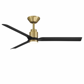 Smooth 52"Ceiling Fan Soft Brass/Matte Black outdoor exterior fans for patio cooling