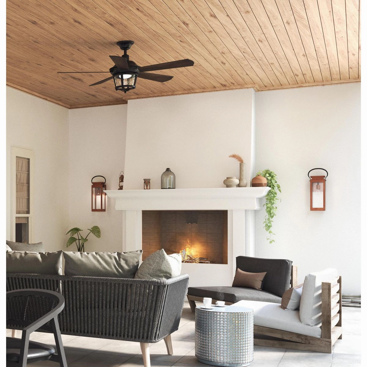 Smyrna 52"Ceiling Fan Forged Black