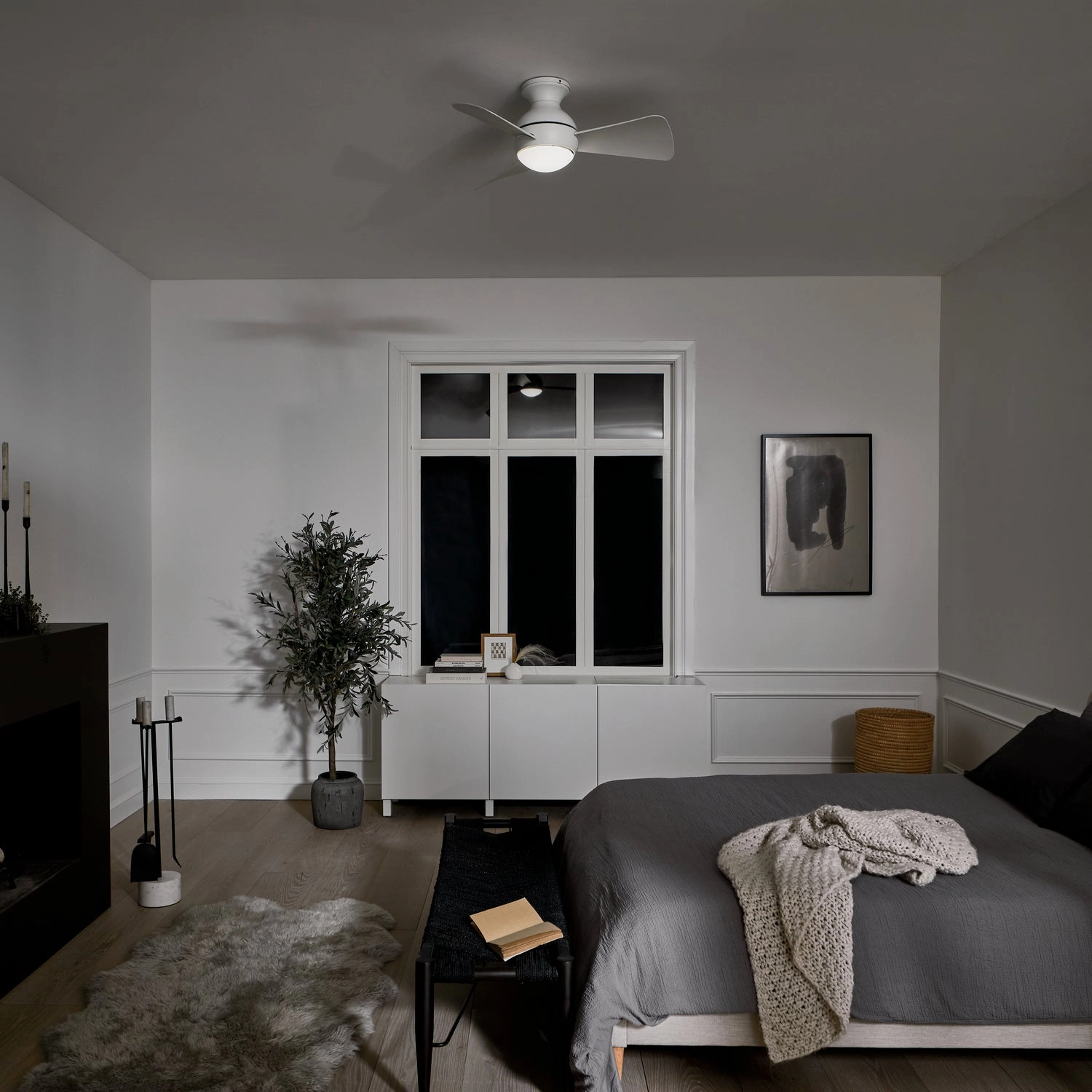 Sola 34"Ceiling Fan Matte White