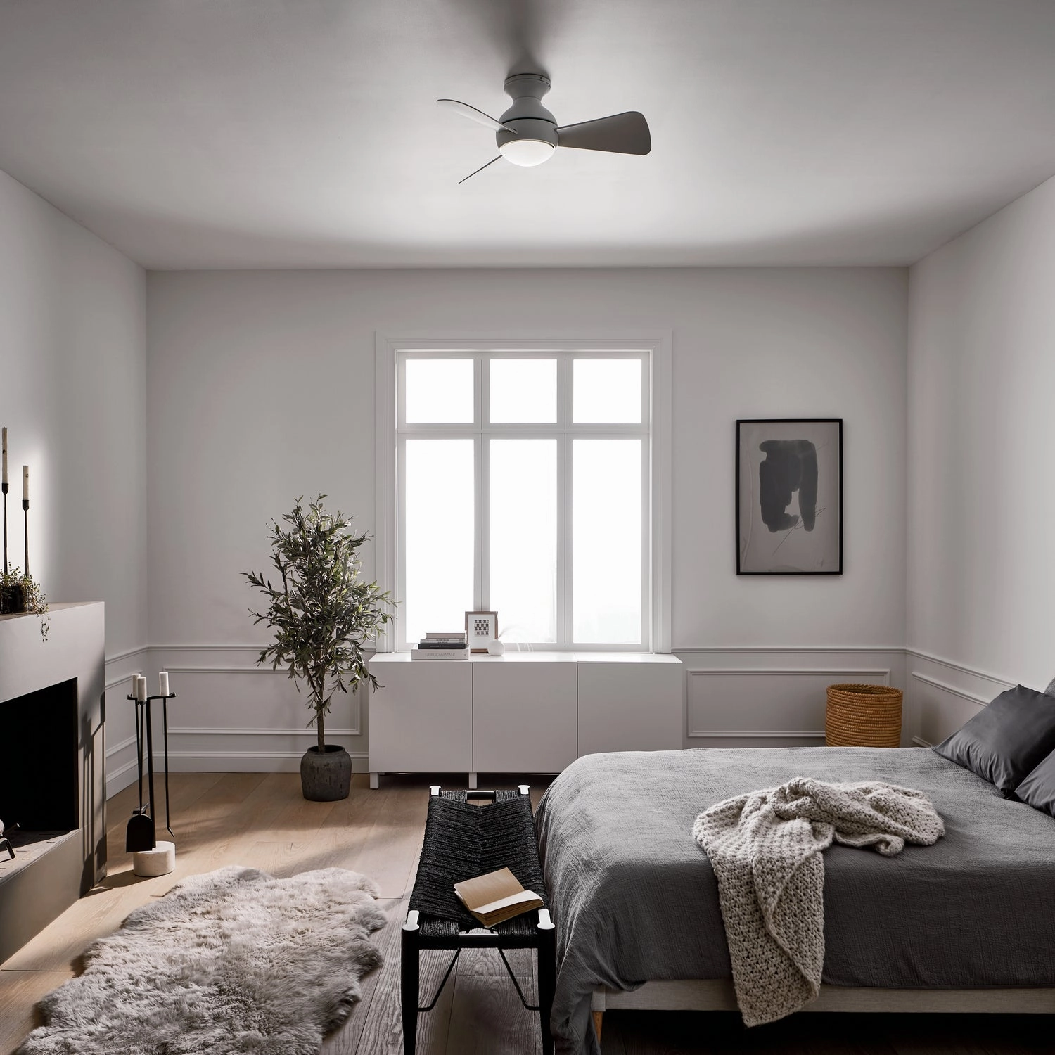 Sola 34"Ceiling Fan Matte White