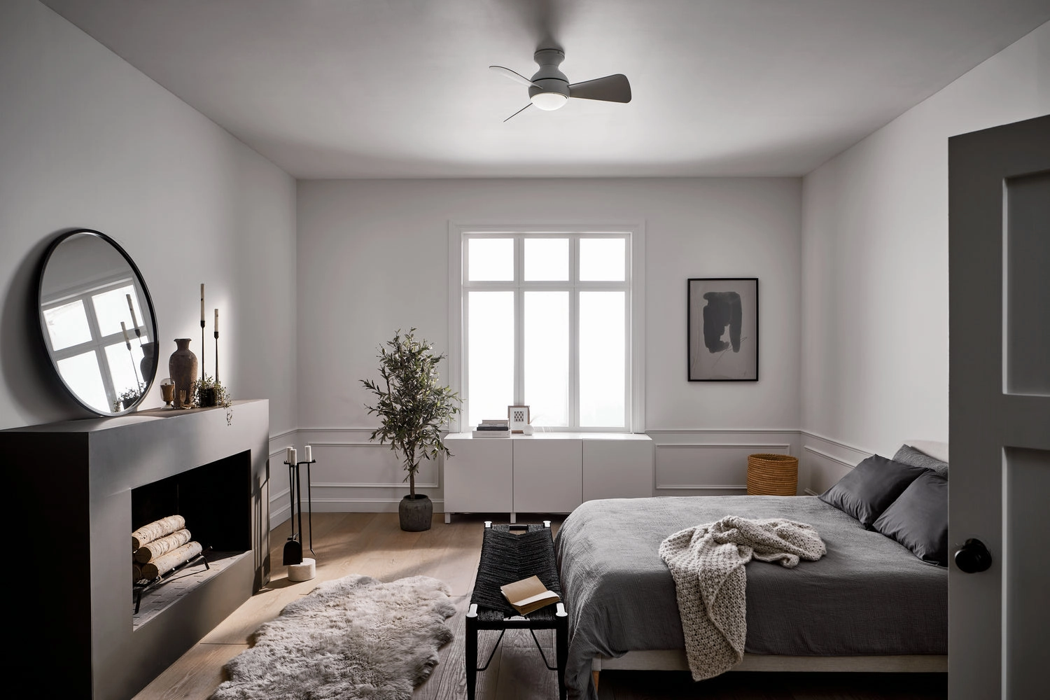 Sola 34"Ceiling Fan Matte White