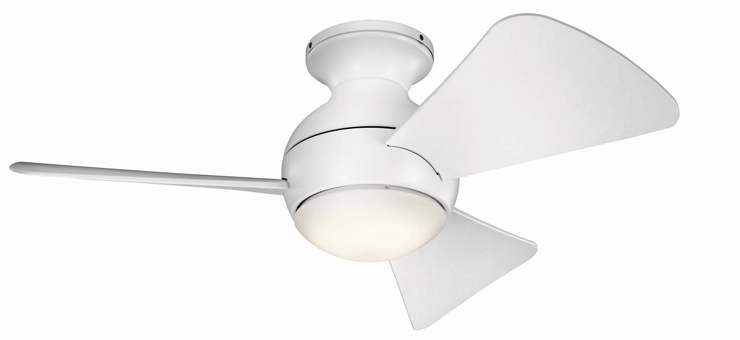 Sola 34"Ceiling Fan Matte White quiet small fans for desk or nightstand