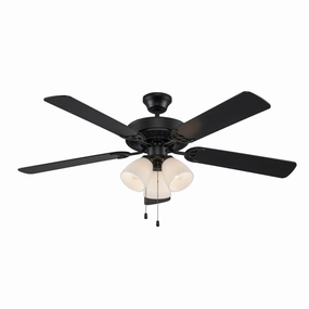 Solana 52"Ceiling Fan Black medium electric fans for multi-room use