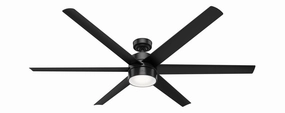 Solaria 72"Ceiling Fan Matte Black home fans with built-in timer settings