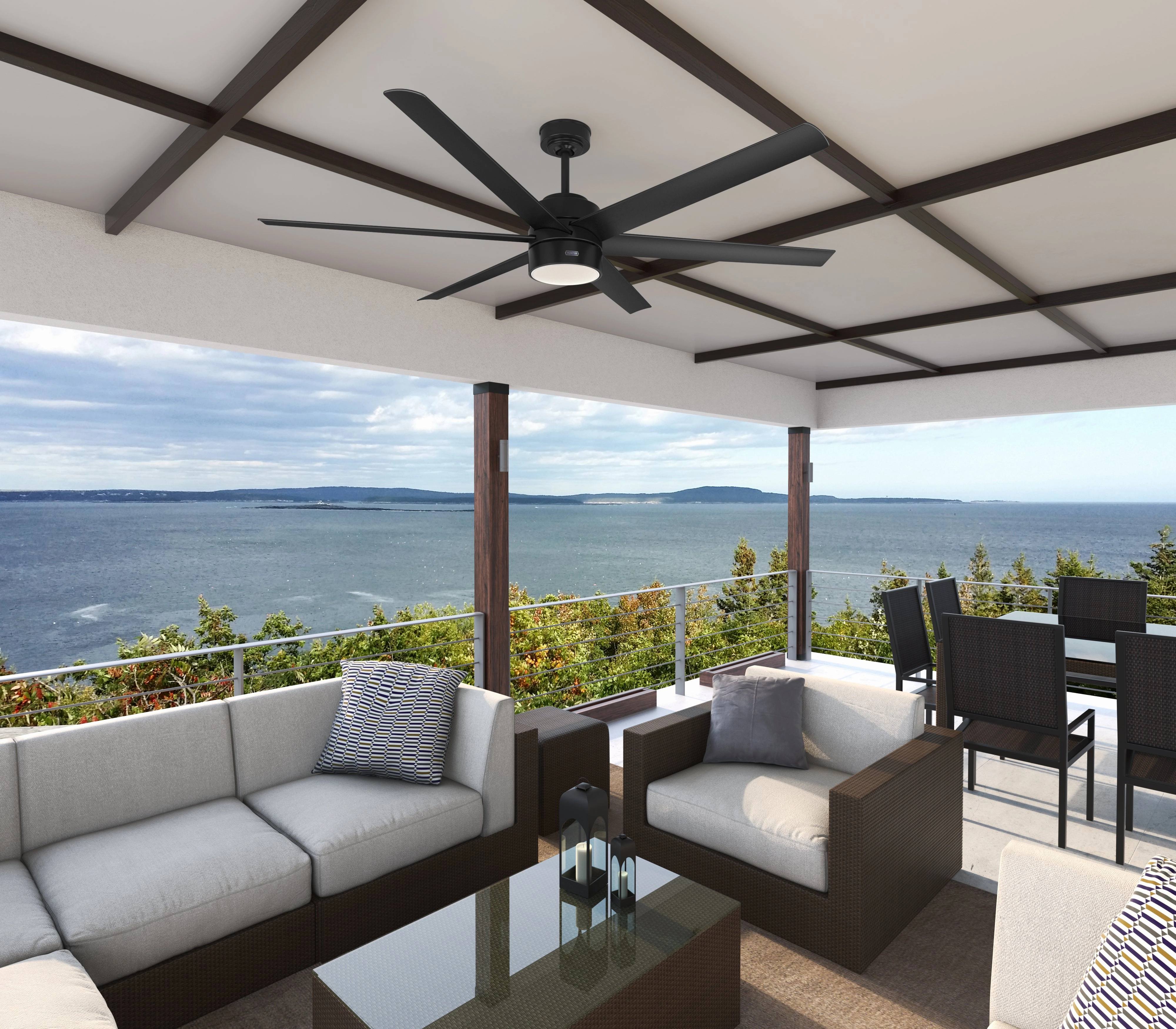 Solaria 72"Ceiling Fan Matte Black