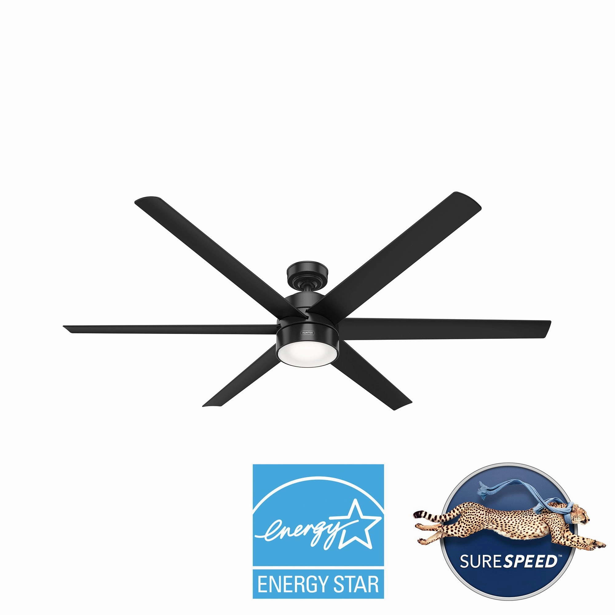 Solaria 72"Ceiling Fan Matte Black