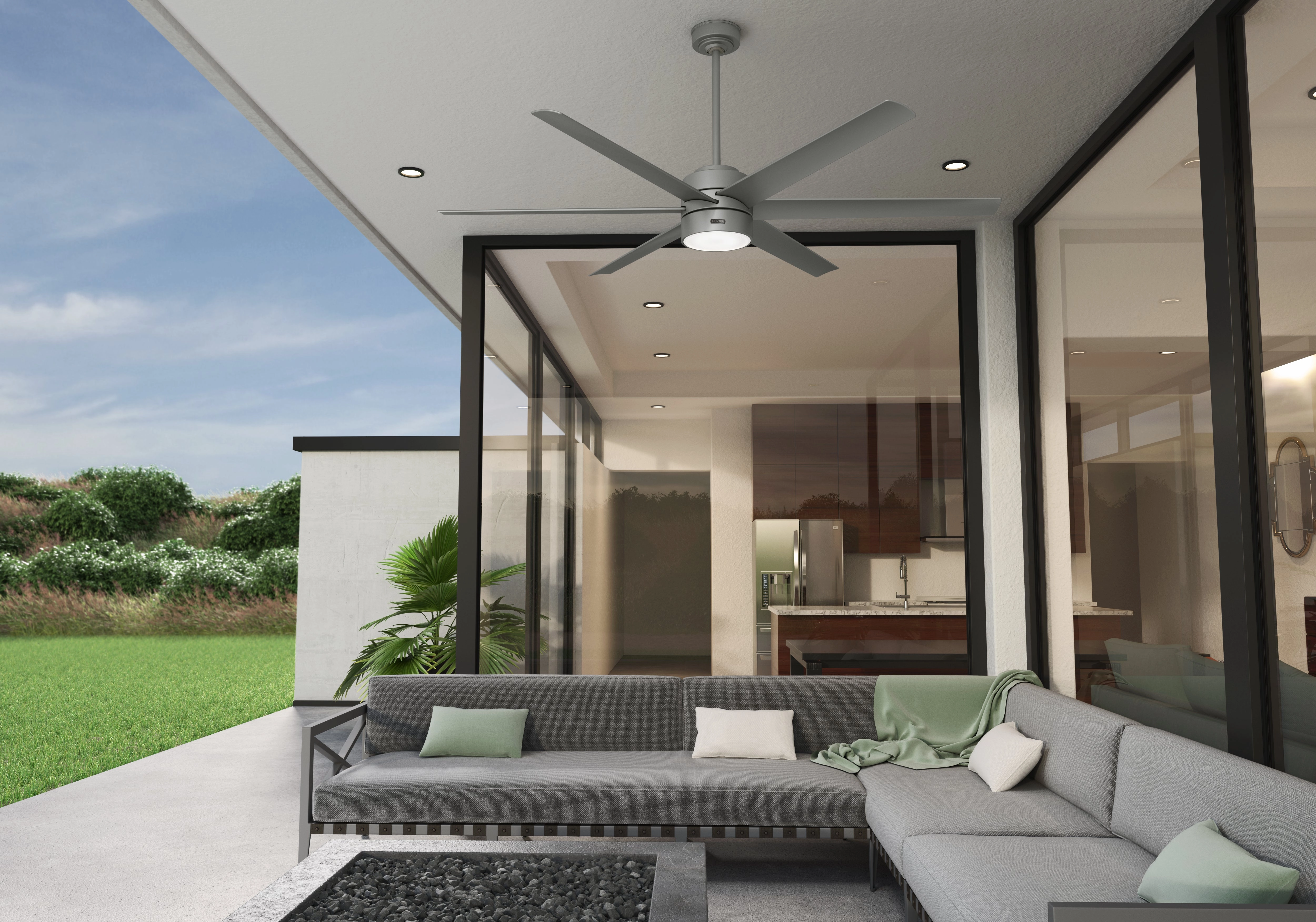 Solaria 72"Ceiling Fan Matte Silver
