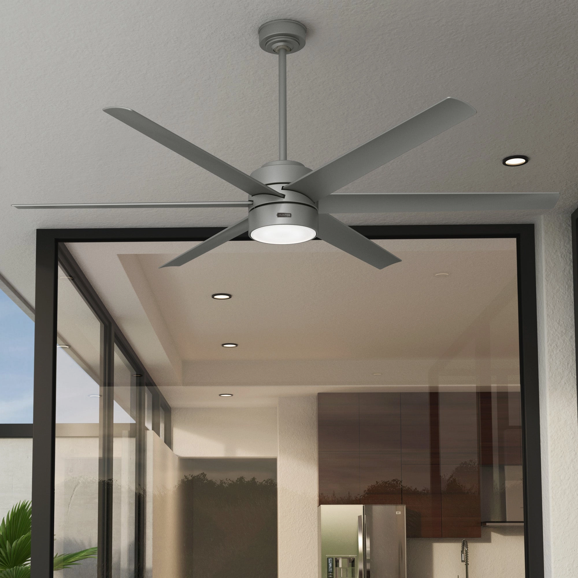 Solaria 72"Ceiling Fan Matte Silver